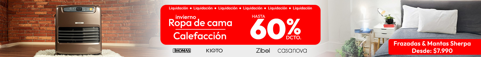 Blanco textil / Calefacción/ liqui  hasta un 60% descuento