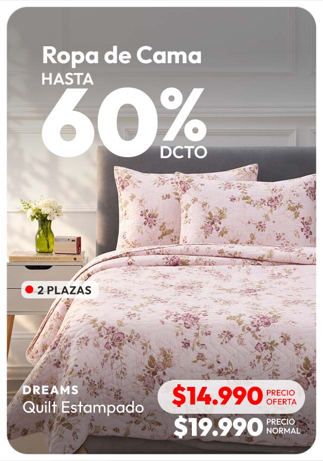 Ropa de Cama hasta 60% de dcto