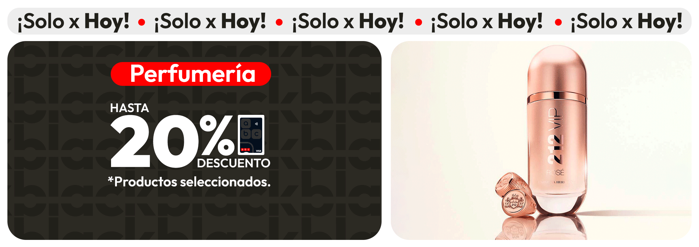 Perfumería 20% descuento con tarjeta abc