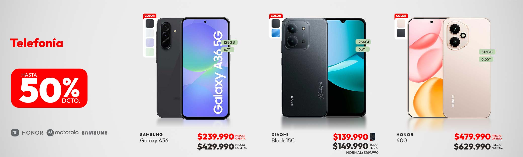 Telefonía hasta 50% dcto