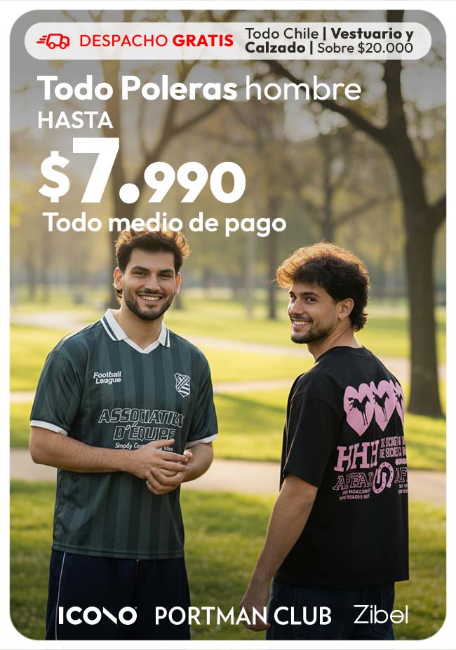 Todo poleras Hombre Icono-Portman Club-Soviet-Zibel-Cutback- $ 5.990-$ 7.990