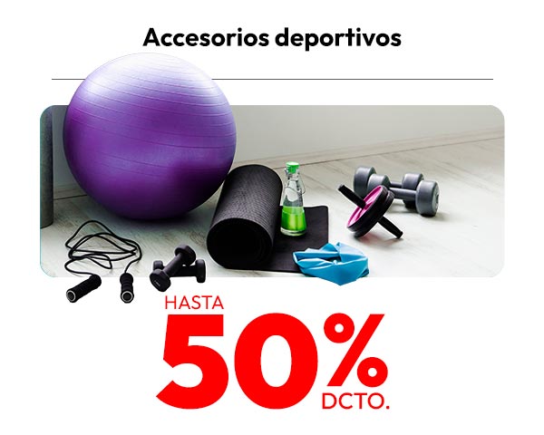 accesorios deportivos hasta 50% descuento