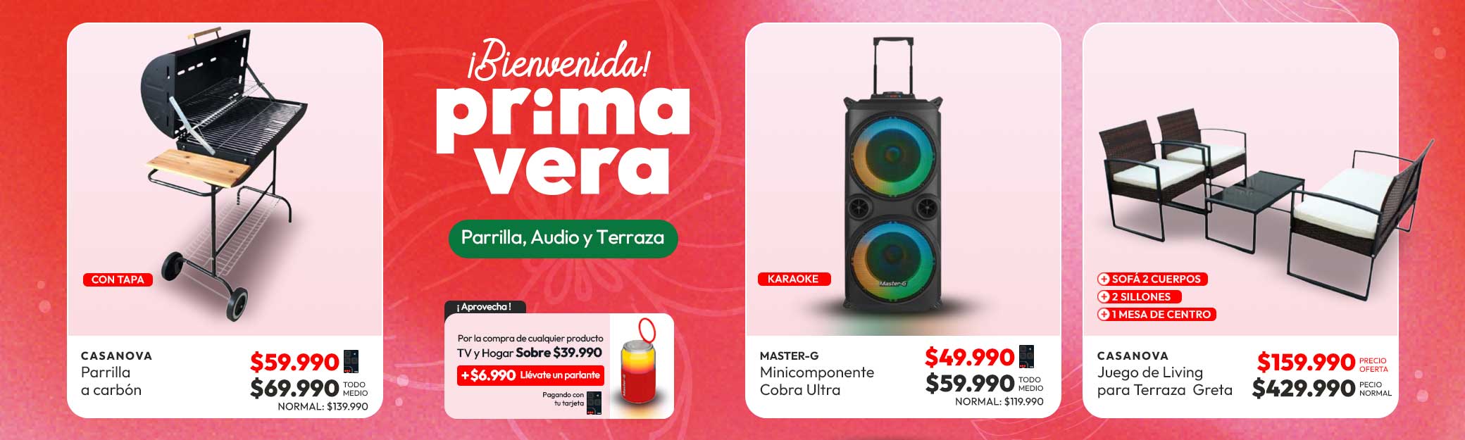 Primavera / audio/ terraza/ parrilla