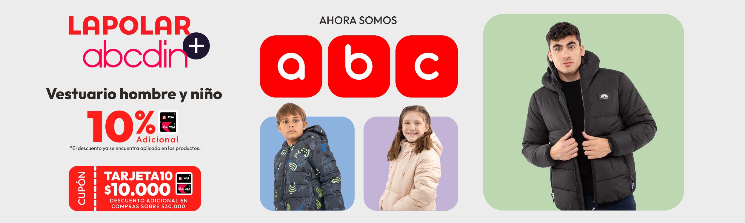 Lanzamiento  vestuario hombre y niño 10% adicional Tlp