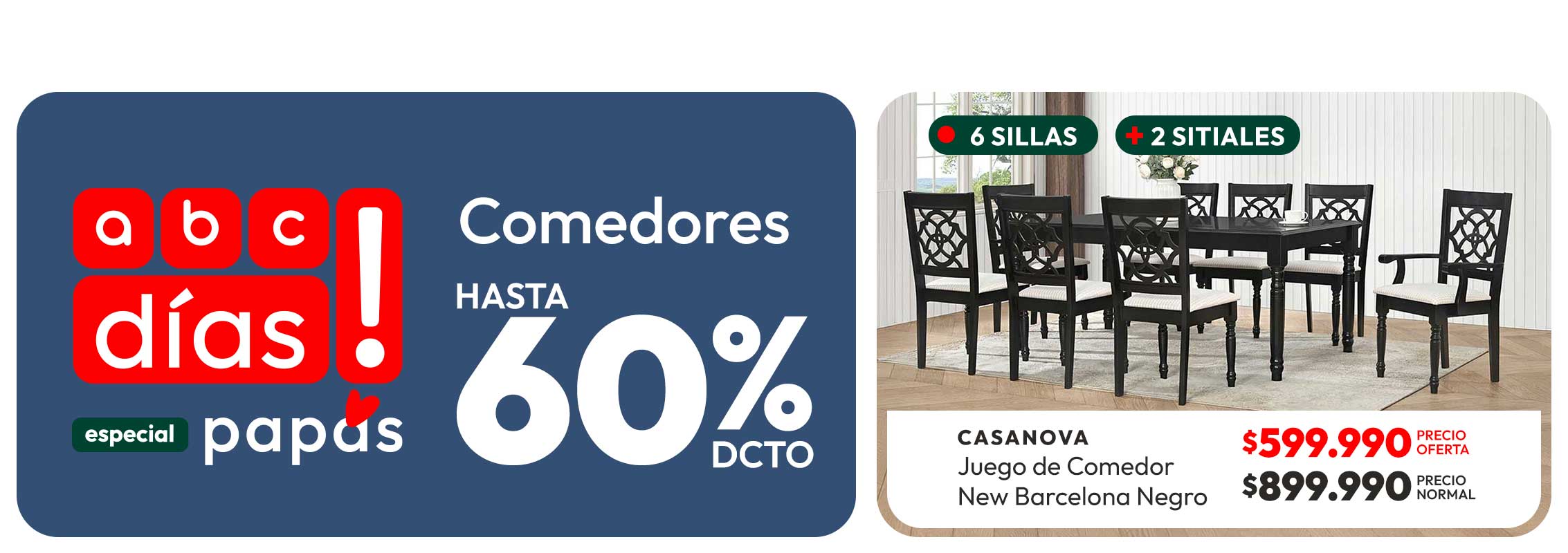 Comedores hasta 60% descuento