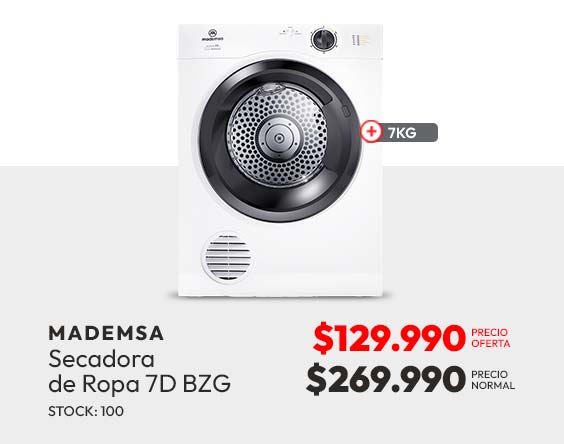 Secadora 7kg mademsa 