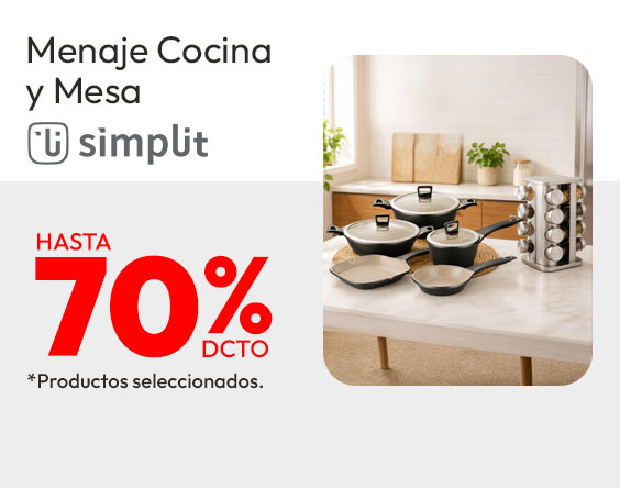 Menaje Cocina y Mesa Simplit Hasta 70% de dcto