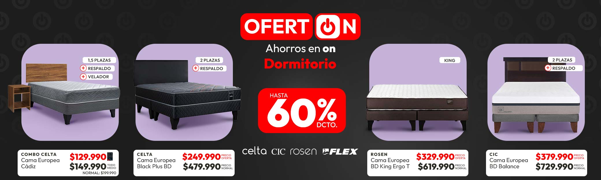 Dormitorio hasta 60% dcto