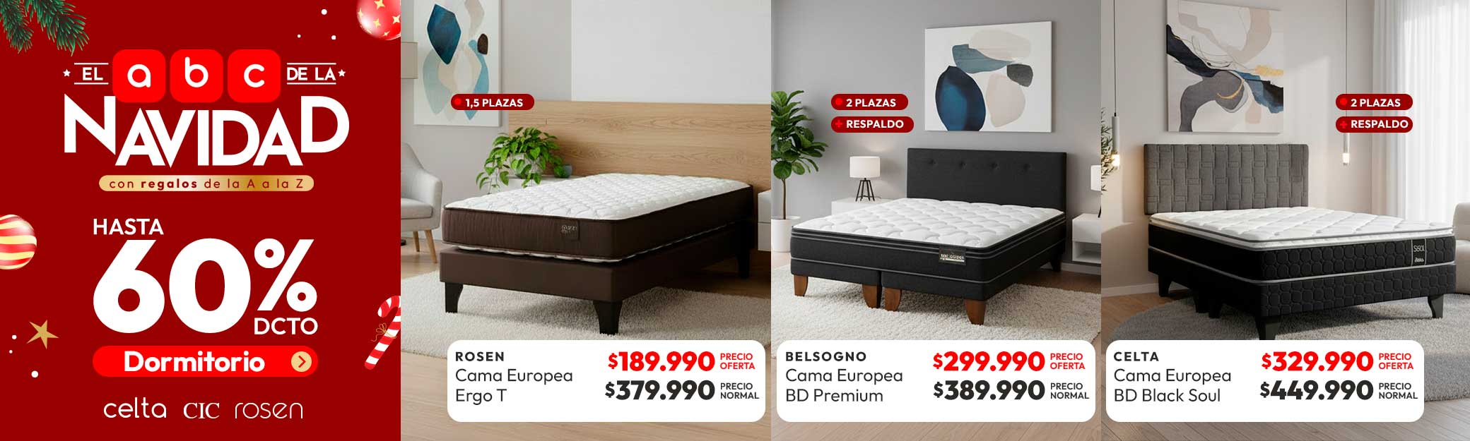 Dormitorio hasta 60% descuento