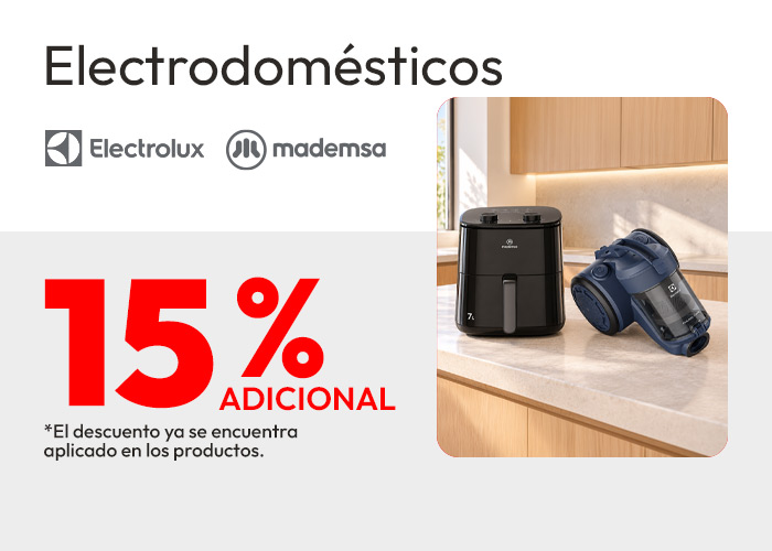 Electrodomésticos electrolux y mademsa 15% de dcto adicional tmp