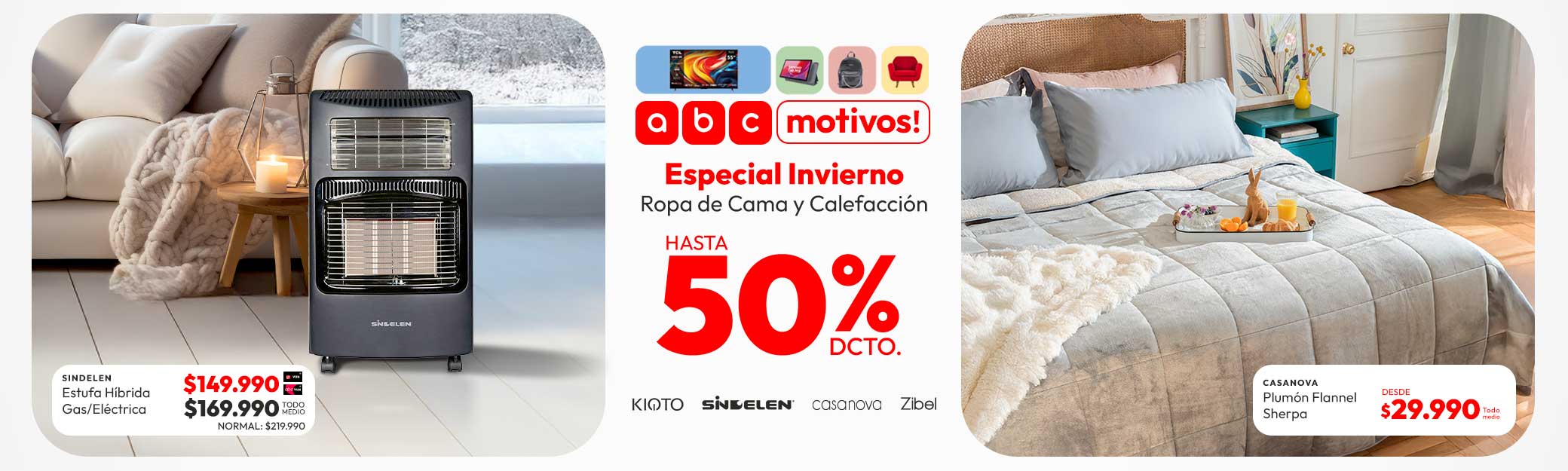 Especial Invierno Ropa de Cama y Calefacción hasta 50% descuento