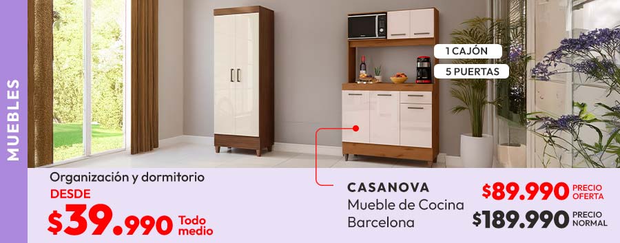 Muebles dormitorio y organización desde 39990