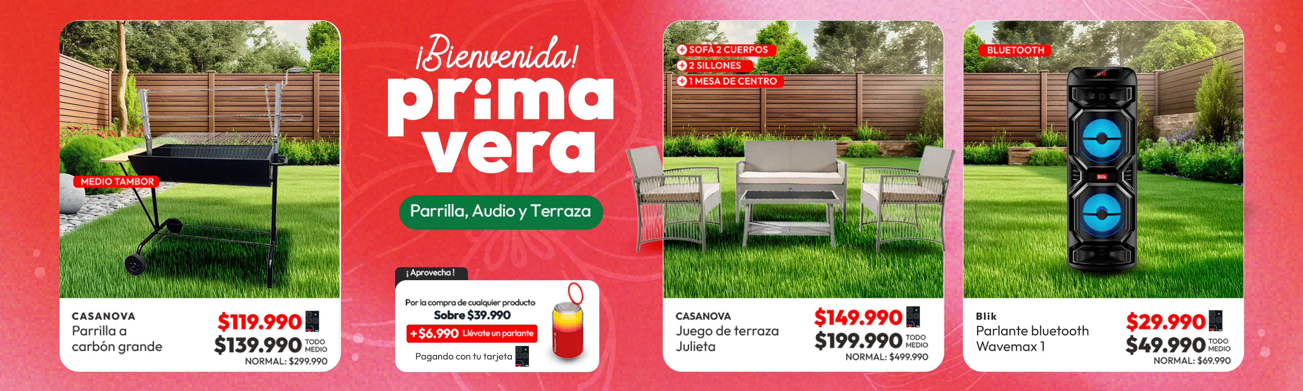 Primavera / audio/ terraza/ parrilla