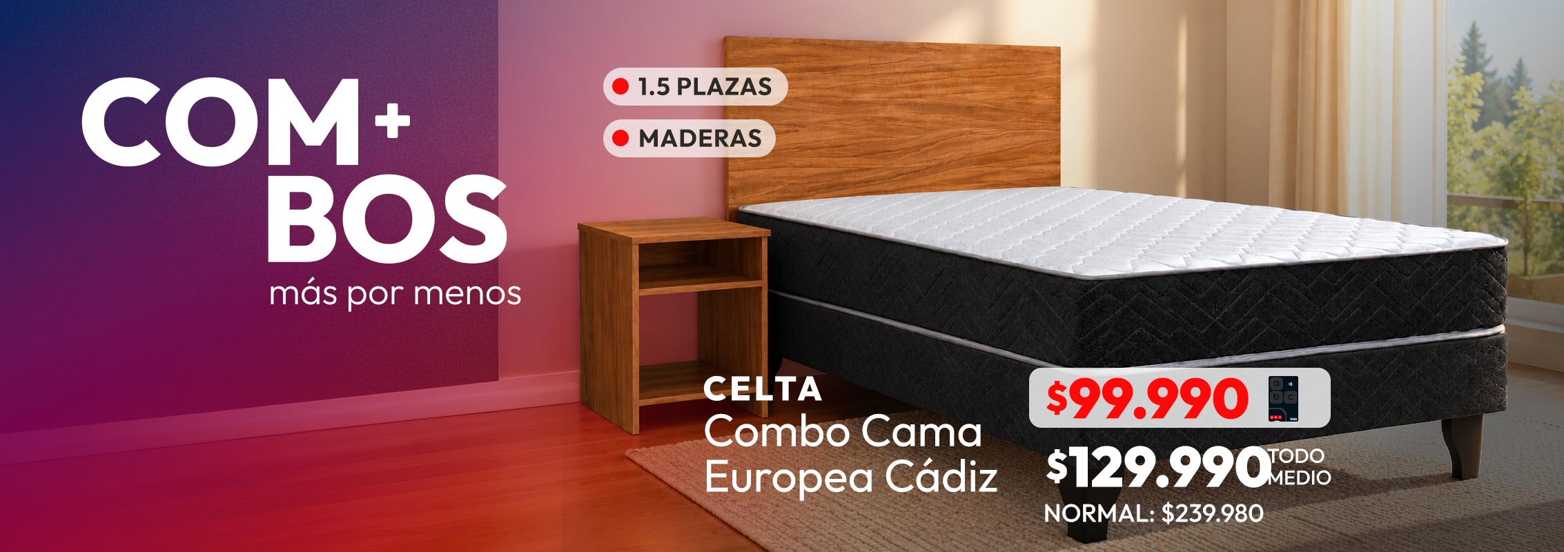 Combo Cama Europea Celta Cádiz