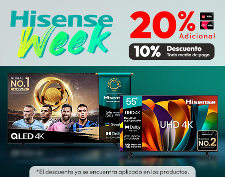 Hisense week TV 10% TMP 20% adicional Ofex