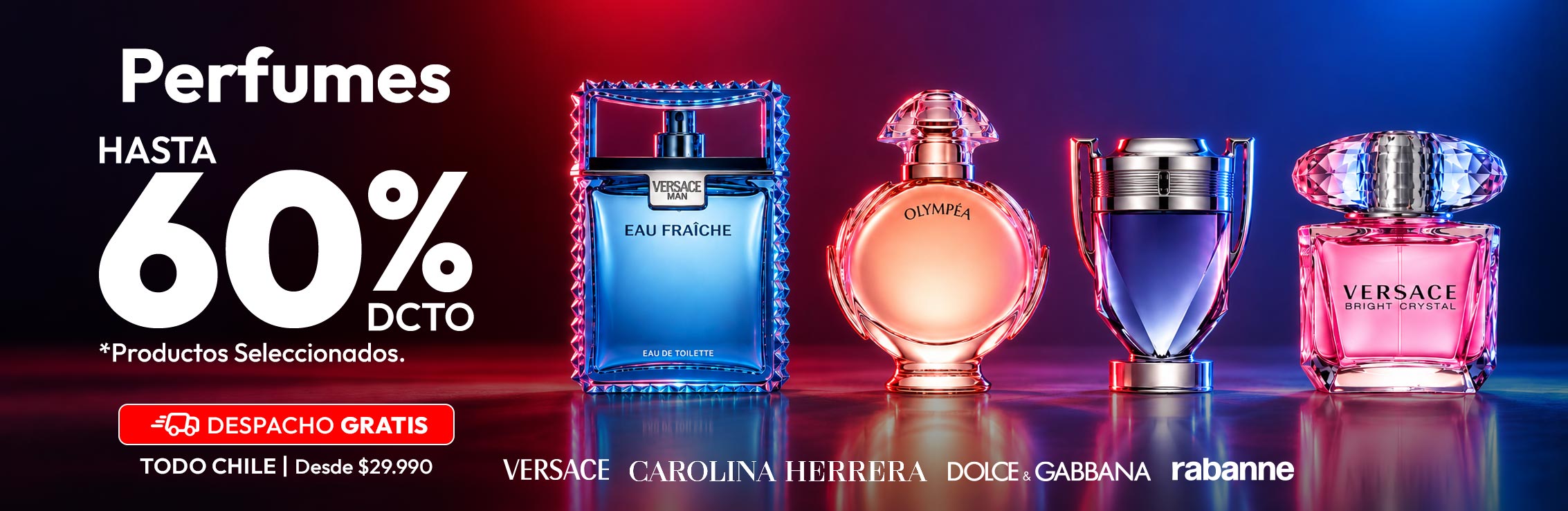 PERFUMES 60% DCTO PROD SELECCIONADOS. DG Todo chile desde 29.990