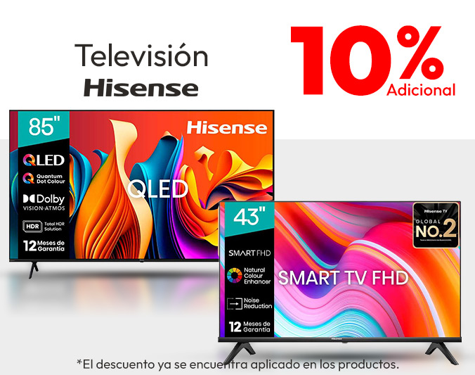 hisense TV 10% dcto adicional TMP