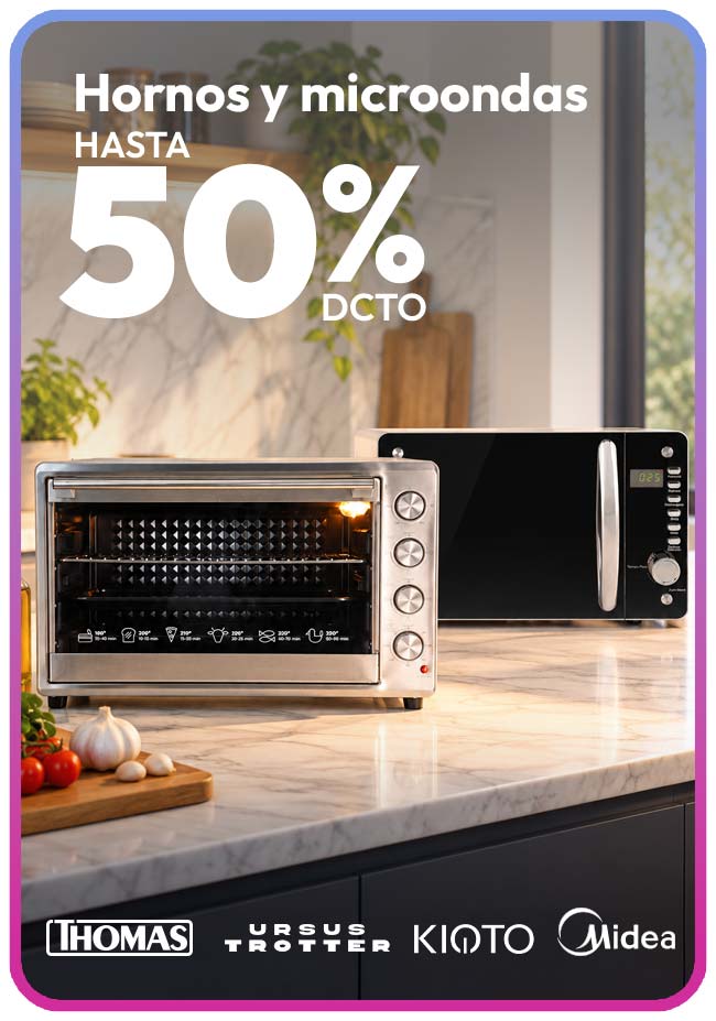 Hornos y microondas hasta 50% de dcto