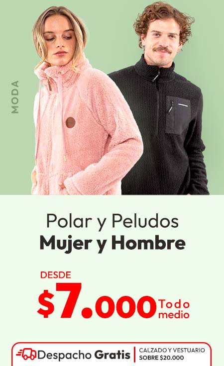 polar y peludos mujer y hombre 7000+ despacho gratis  calzado y vestuario sobre 20,000 todo chile