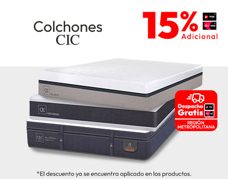 Colchones CIC 15% dcto adicional TLP