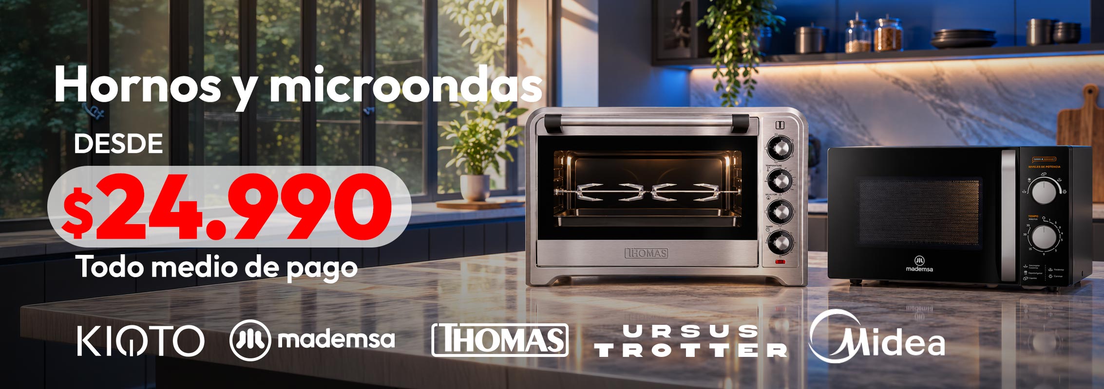 Hornos y microondas desde $24.990