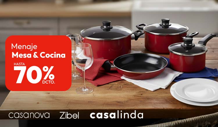 Menaje mesa y cocina hasta 70% dcto