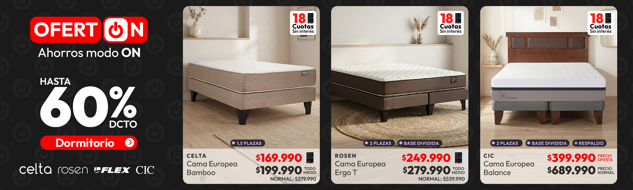 Dormitorio hasta 60% dcto
