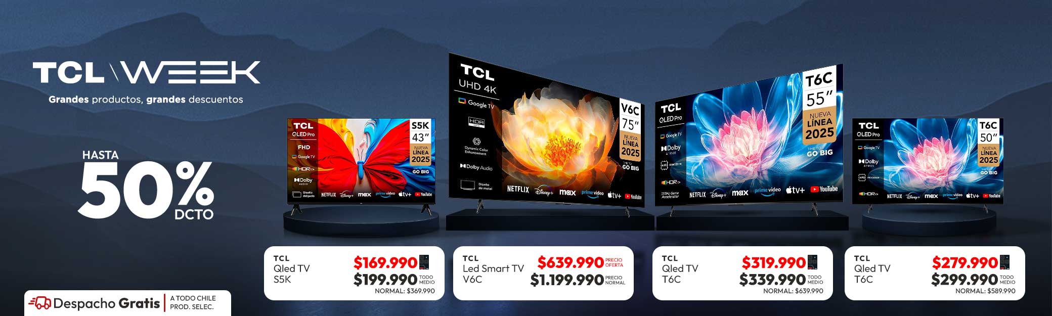 Nueva TV TCL hasta 50% dcto