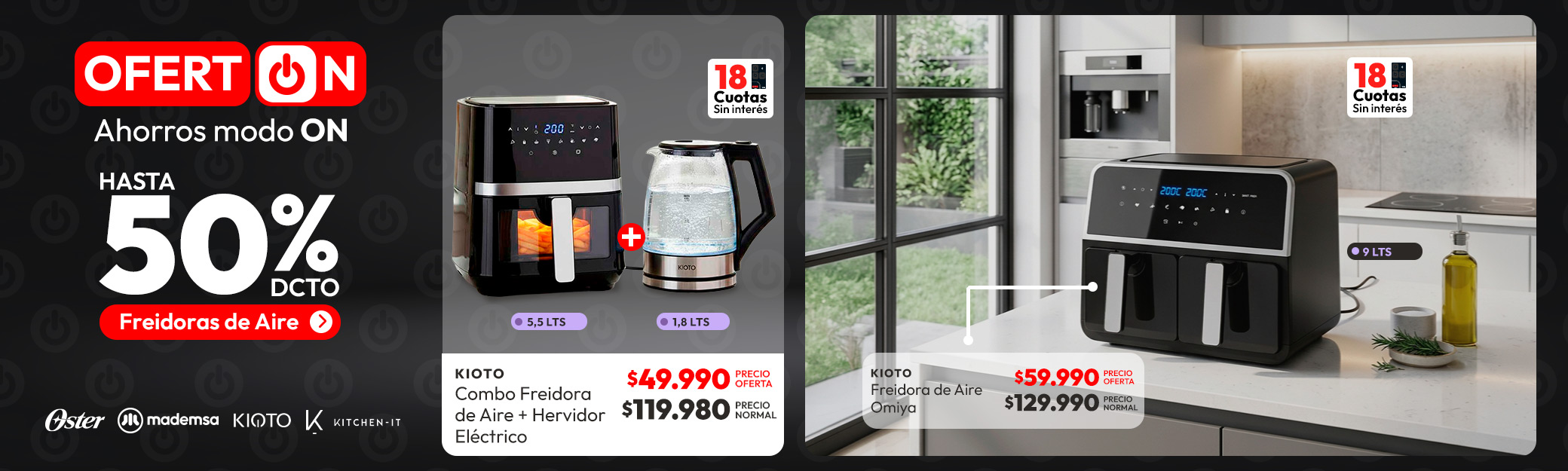 Freidoras hasta 50% dcto