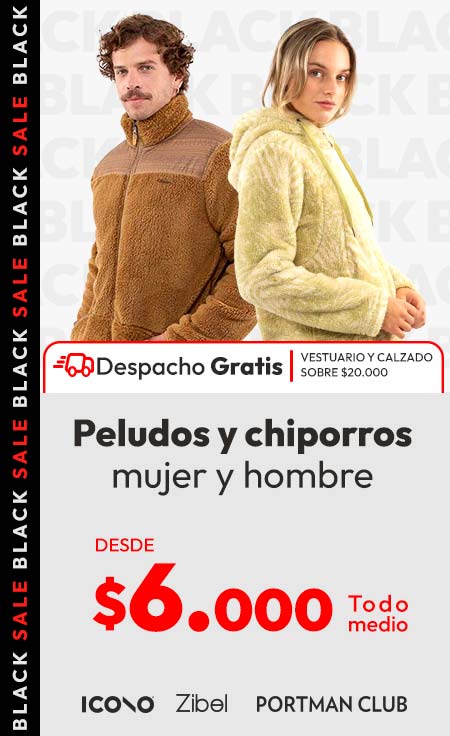 peludos y chiporros mujer y hombre desde 6000 + despacho gratis sobre 20,000 todo chile vestuario y calzado