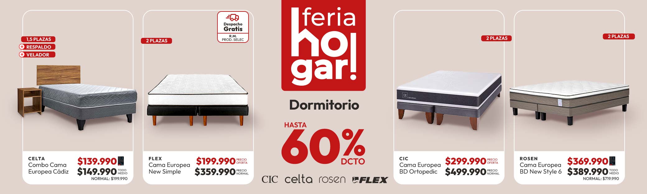 Dormitorio hasta 60% dcto