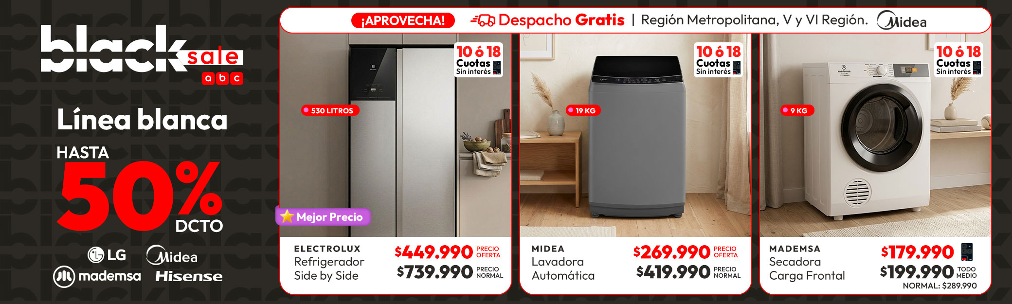 midea week Despacho gratis en RM