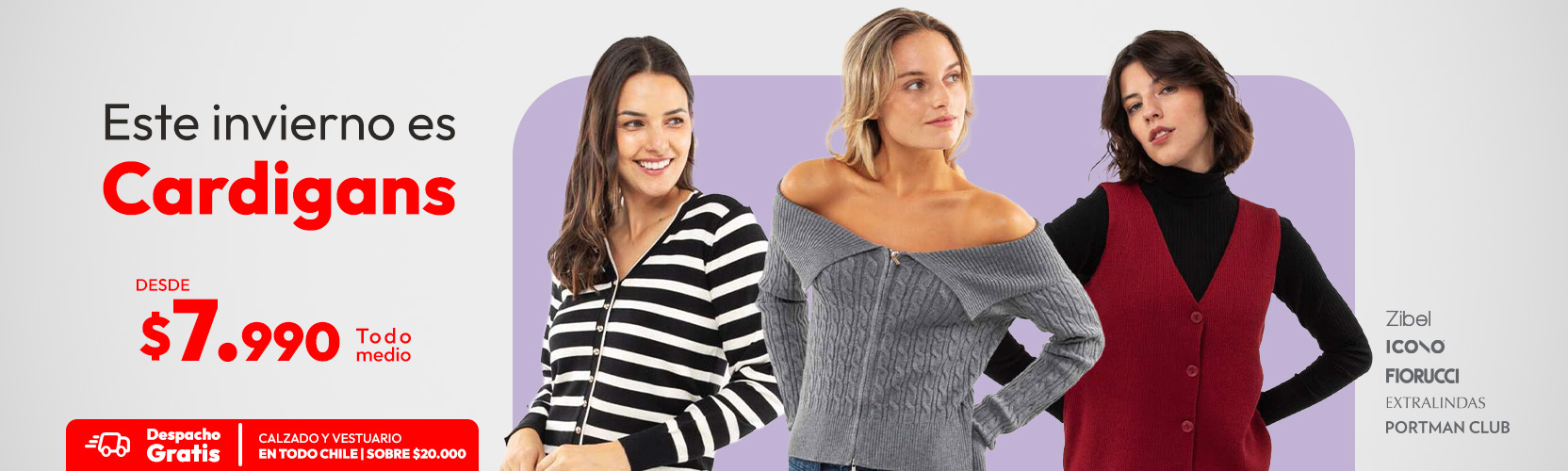 Cardigans desde 5990 despacho gratis en Rm vestuario y calzado sobre 29.990