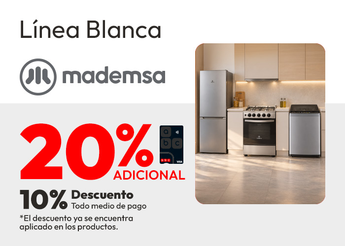 Mademsa línea blanca 10% de dcto adicional tmp y 20% adicional tlp