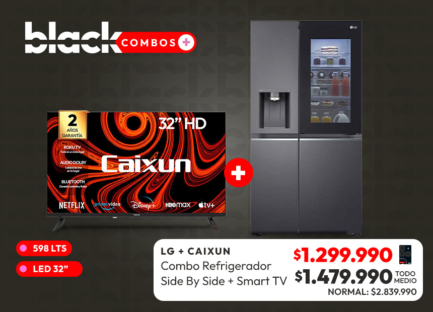 Combo Refrigerador Side by Side + TV Caixun 32