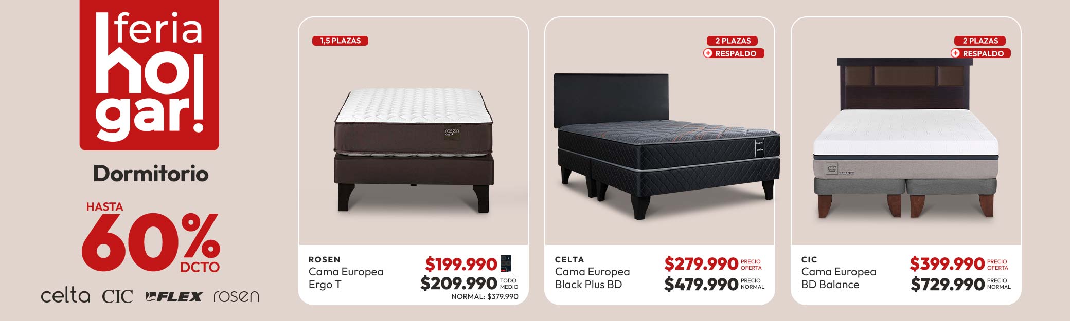 Dormitorio hasta 60% dcto