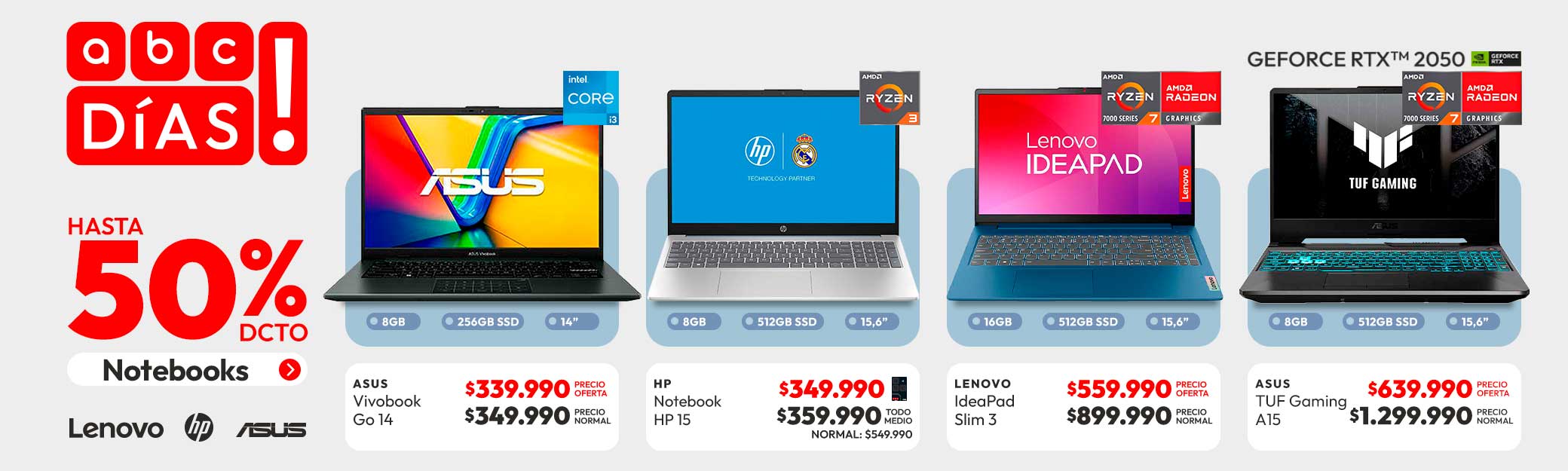 Notebooks Hasta 50% de dcto