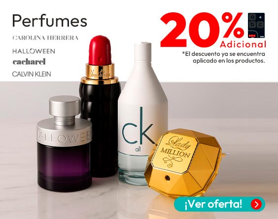 Perfumes 20% adicional con Tlp