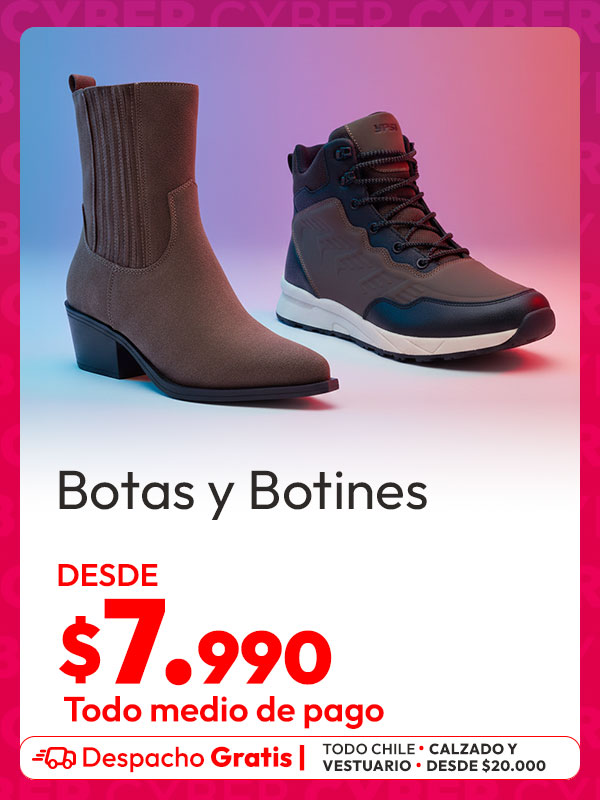 botas y botines desde $7.990