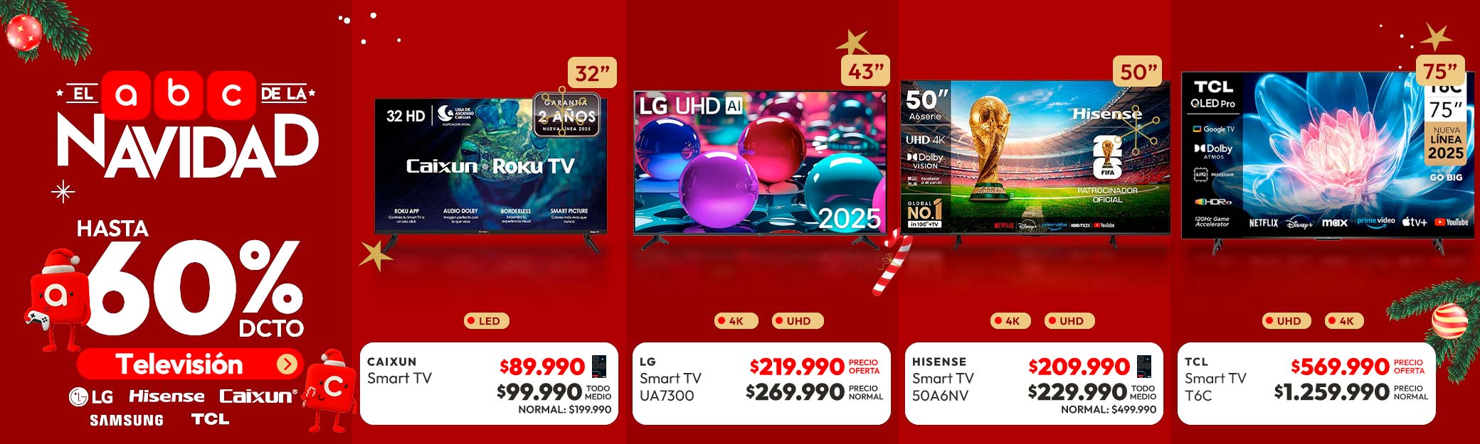 Televisores hasta 60% descuento