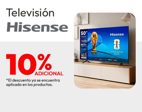10% descuento adicional hisense TV