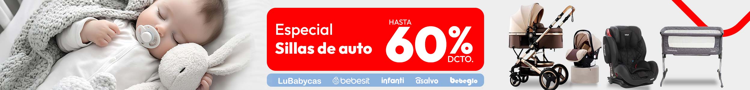 Especial sillas de auto hasta 60% dcto