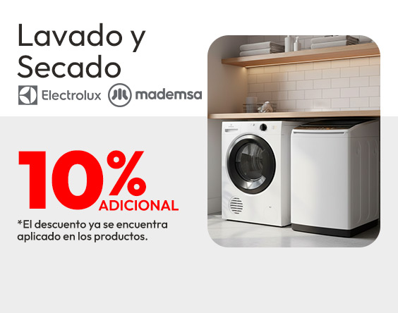 Lavado y secado 10% descuento adicional