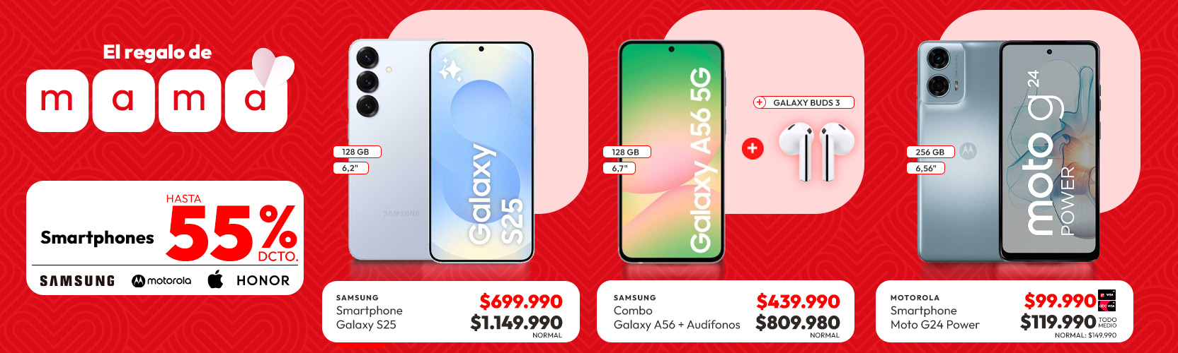 Celulares hasta 55% descuento