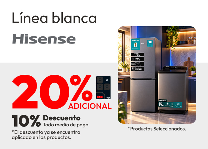 Hisense 10% adicional / prod seleccionados