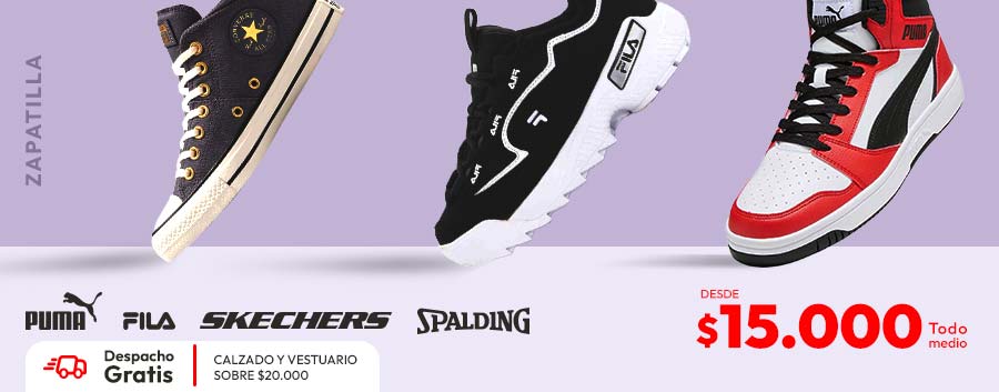 zapatillas desde 19990 despacho gratis  calzado y vestuario sobre 20,000 todo chile
