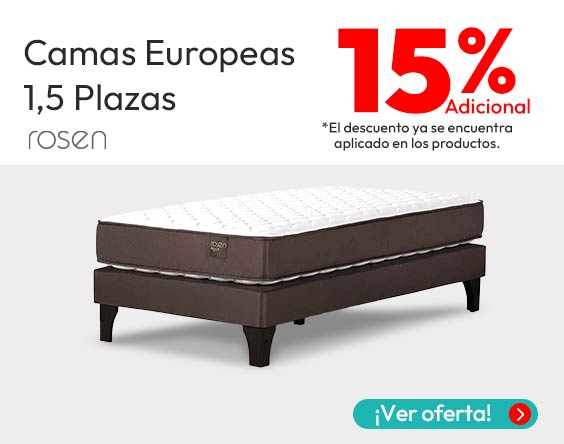 Camas europeas 1,5 plazas Rosen