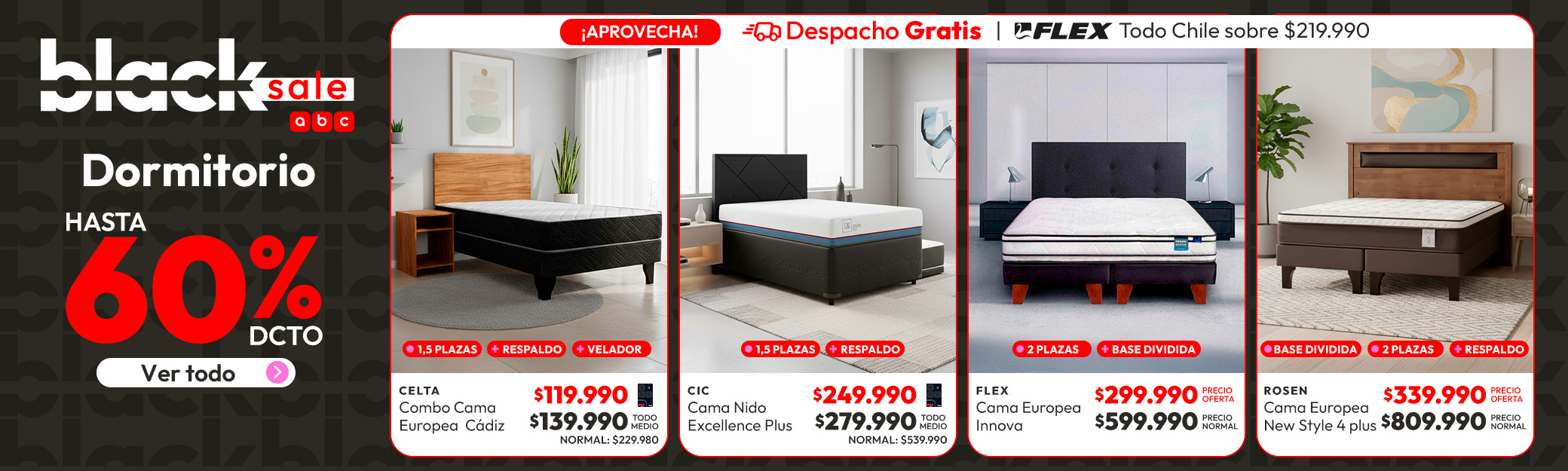 Dormitorio hasta 60%
