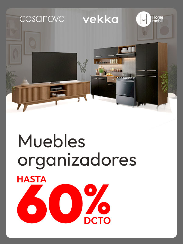 Muebles organizadores hasta 60%