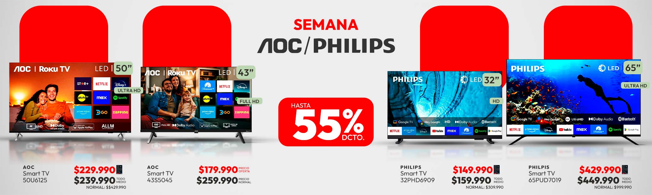 Semana AOC, Philips hasta 55% descuento